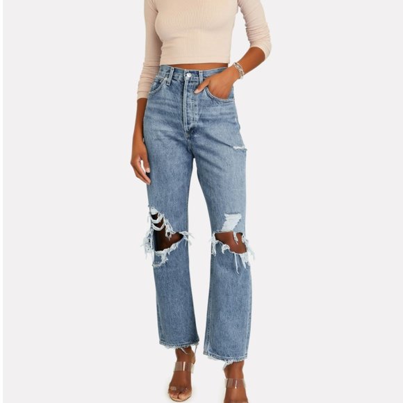 Agolde Denim - AGOLDE 90s Distressed Straight-Leg Jeans Size 26